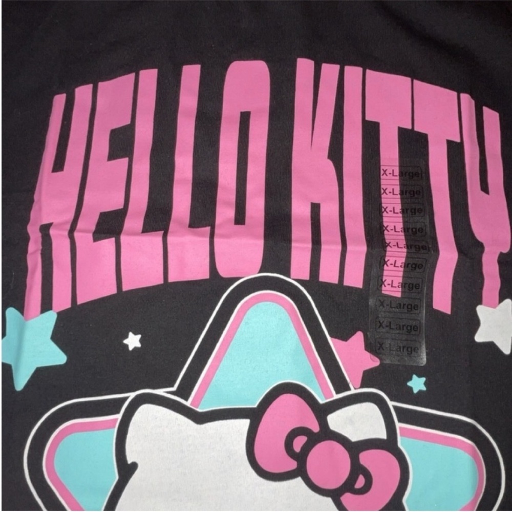 Hello Kitty Black Graphic Tee with Pink Logo - Picture 4 of 5